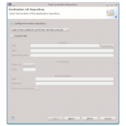 Push Repository nach GitHub mit Eclipse: Die Definition des Ziel Repository (hier mein Repository bei GitHub)